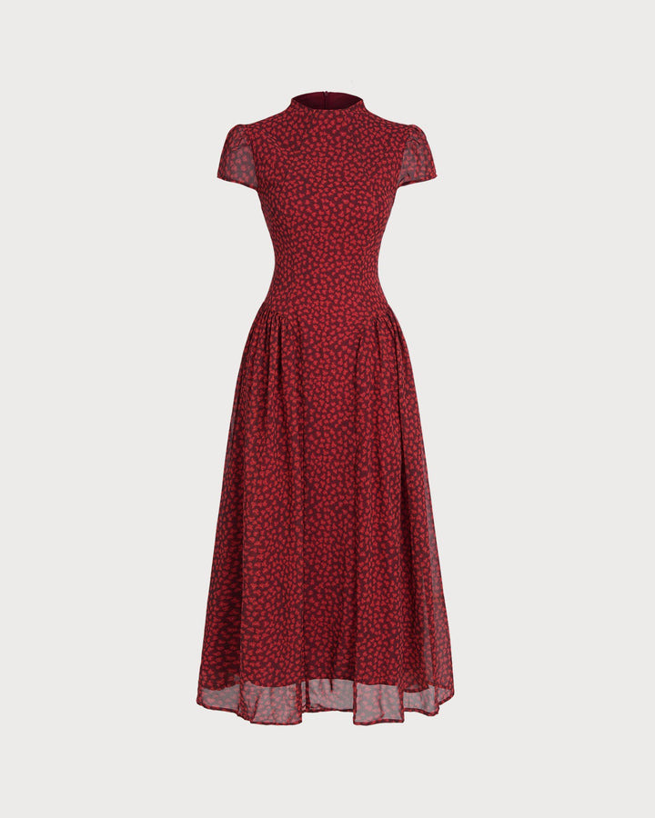 Marisol | Cap Sleeve Floral Chiffon Maxi Dress