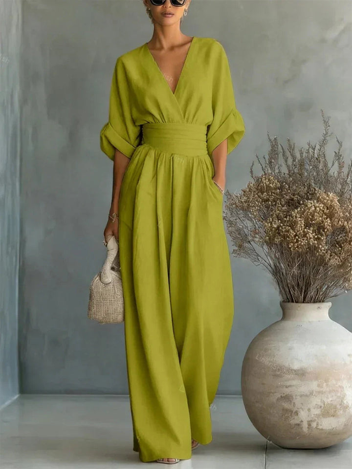 Sophie | Elegant V-Neck High-Waisted Jumpsuit