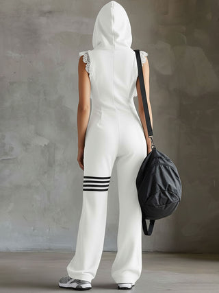 Jolien | Retro Hooded Striped Sports Jumpsuit