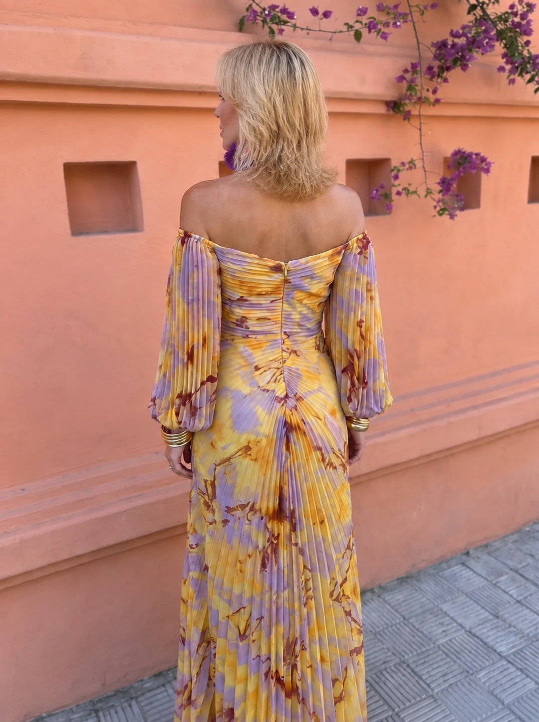 Elizabeth™ | Long Floral Dress with a Deep Neckline