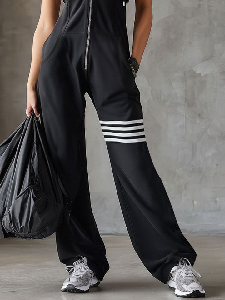 Jolien | Retro Hooded Striped Sports Jumpsuit