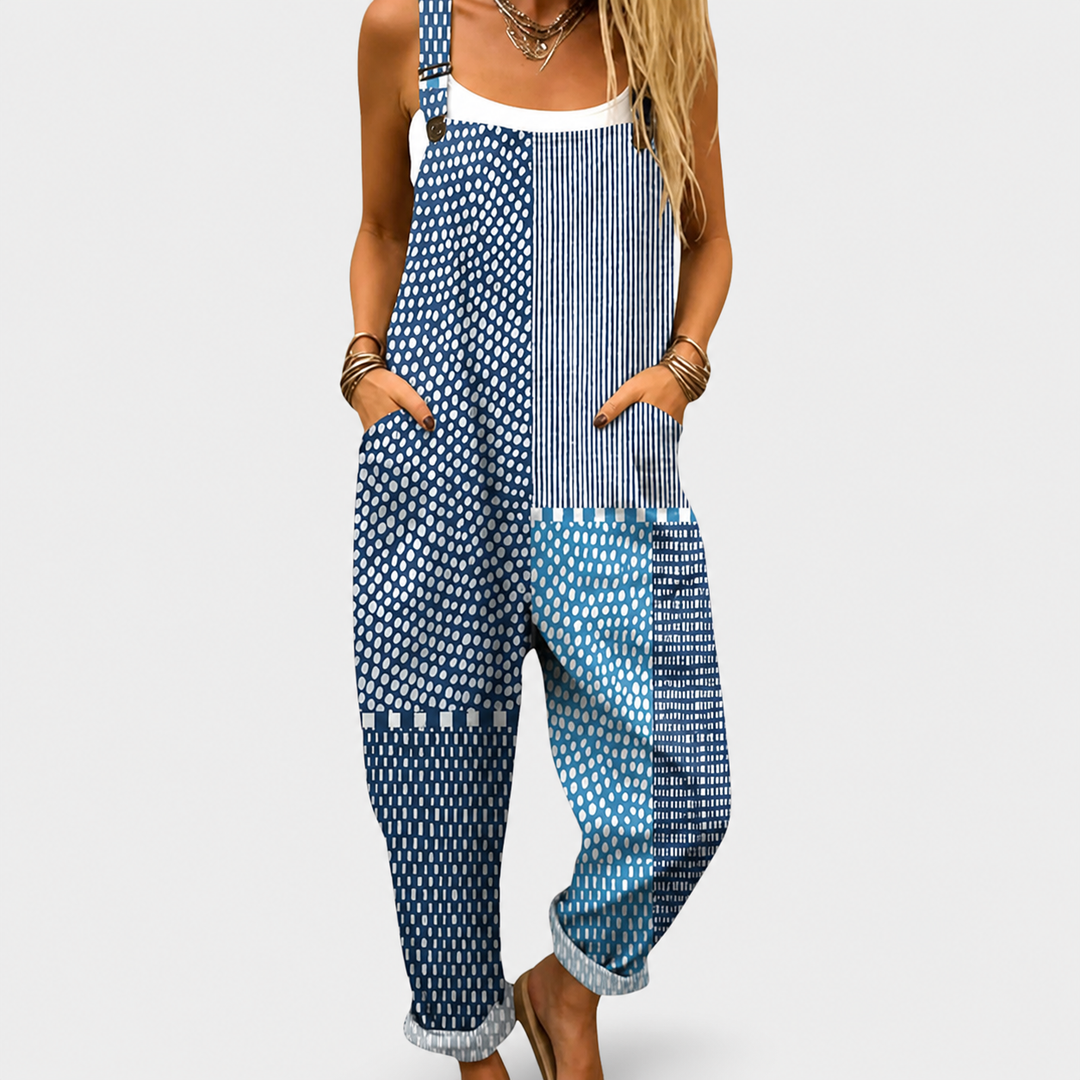 Josephine | Blue Polka Dot Overalls