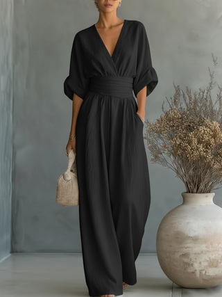 Sophie | Elegant V-Neck High-Waisted Jumpsuit