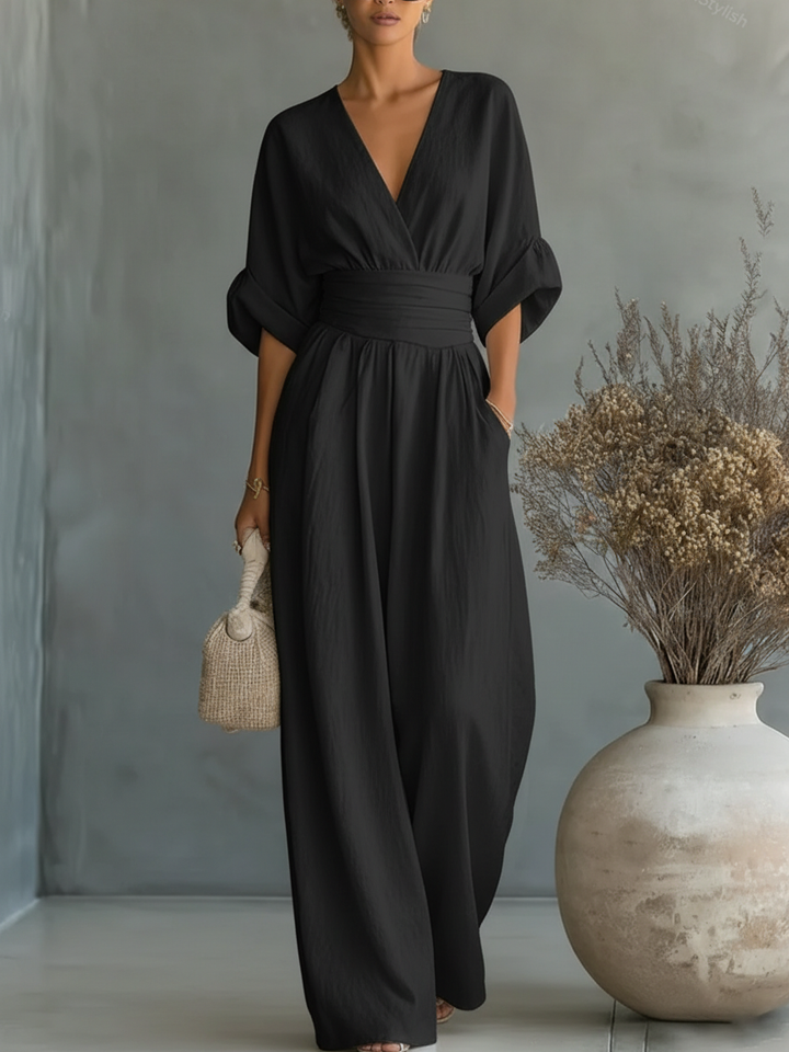 Sophie | Elegant V-Neck High-Waisted Jumpsuit
