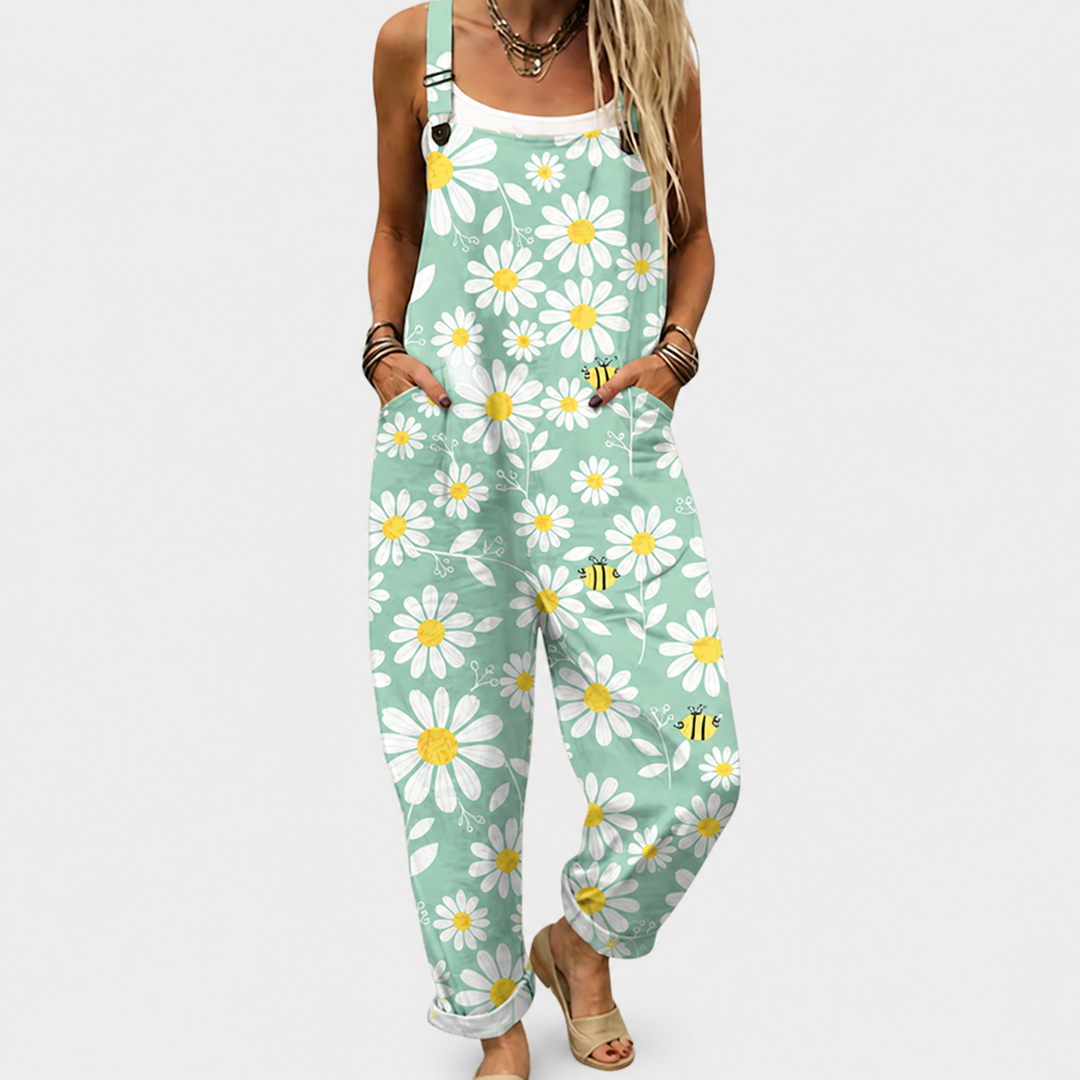 Lorna | Green Printed Overalls