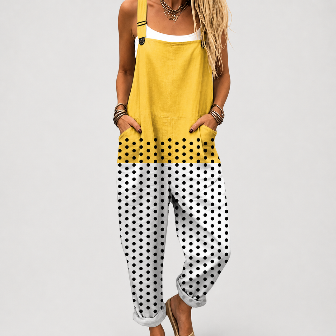 Frances | Yellow &amp; White Overalls