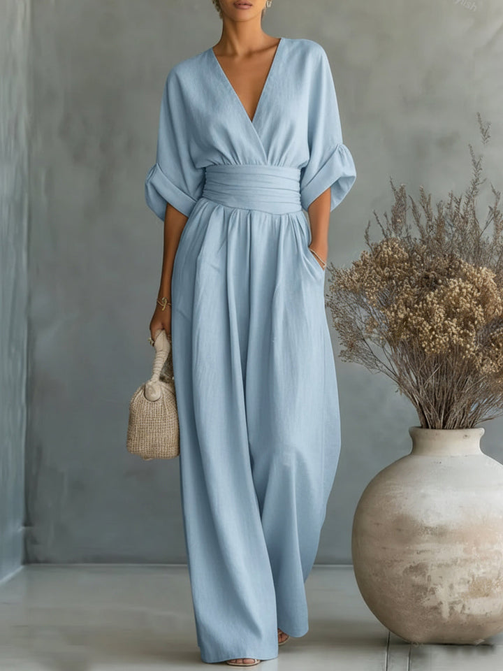 Sophie | Elegant V-Neck High-Waisted Jumpsuit