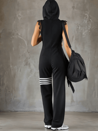 Jolien | Retro Hooded Striped Sports Jumpsuit