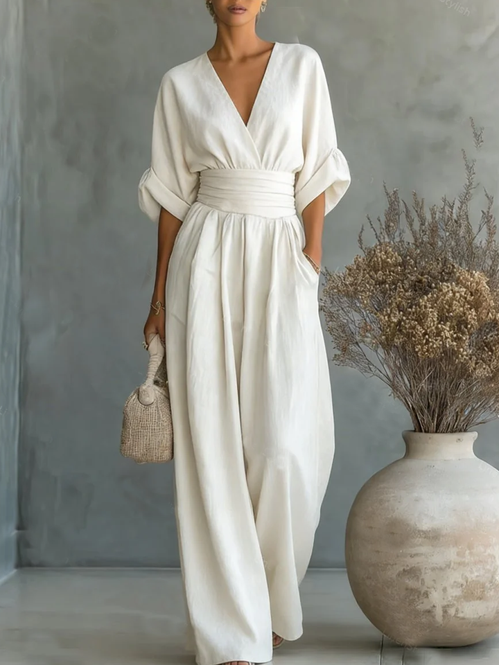 Sophie | Elegant V-Neck High-Waisted Jumpsuit