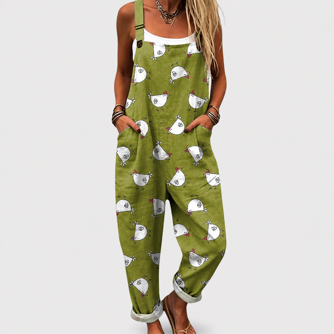 Cecilia | Green Printed Overalls