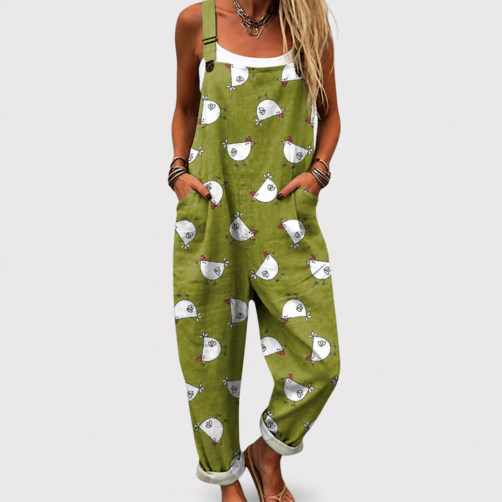 Cecilia | Green Printed Overalls