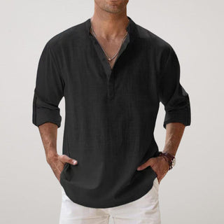Victor | Rolled Sleeve Linen Shirt