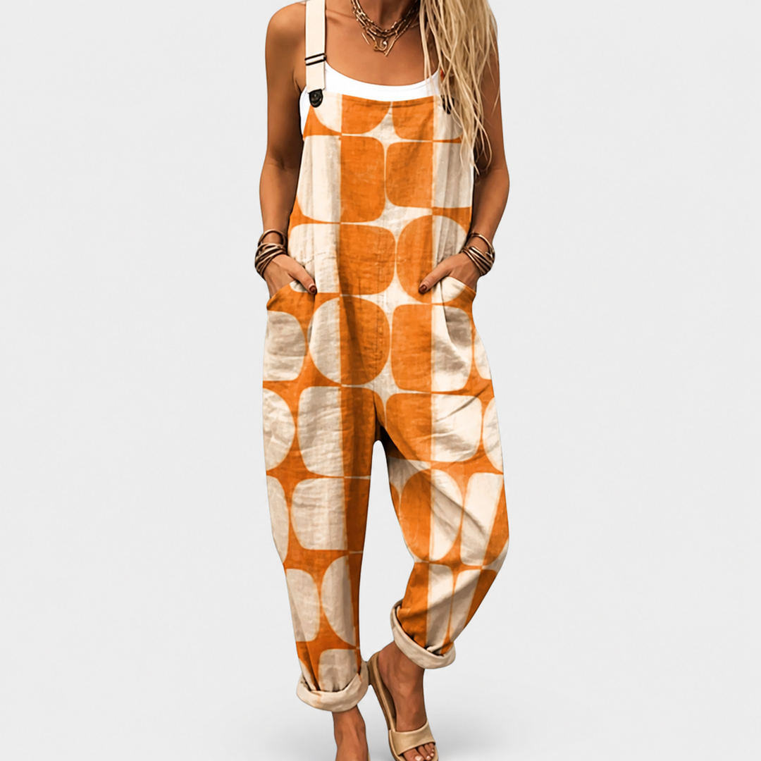 Cora | Brown Printed Overalls