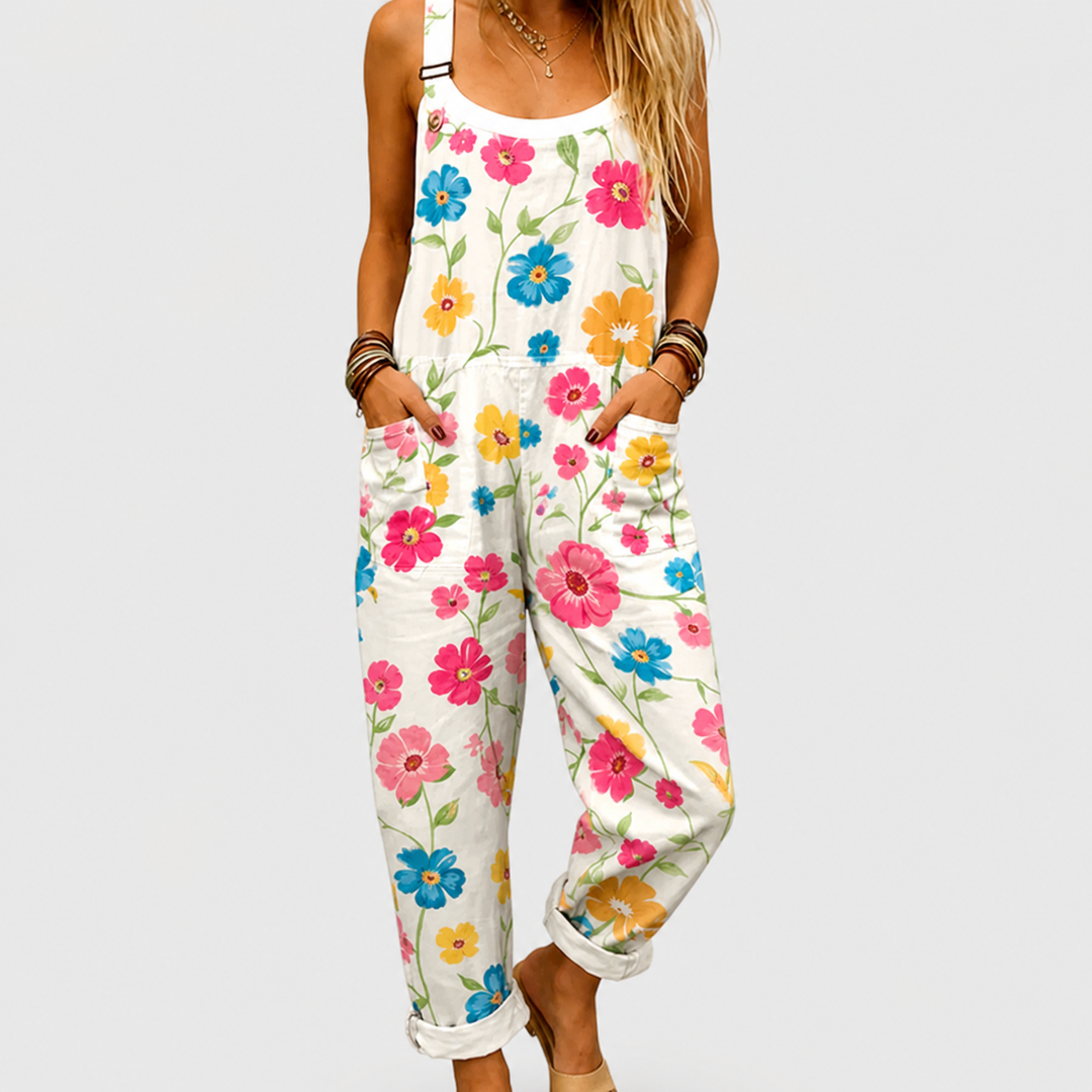 Rebecca | Pink Floral Overalls