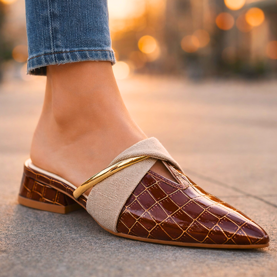 Sloane | Croc-Embossed Slip-On Mules – Norvesso