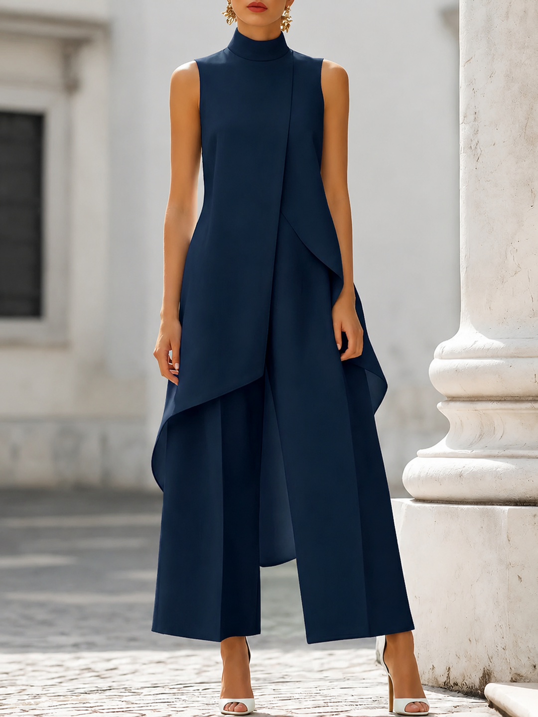 Brigitte | Long Jumpsuit with Elegant Drape