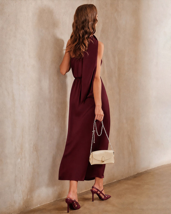 Seraphina | Satin One-Shoulder Maxi Dress