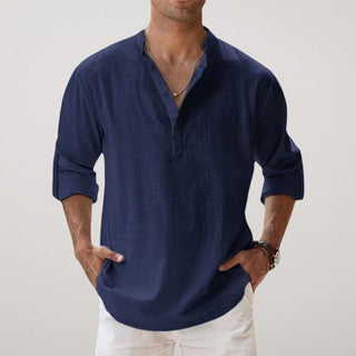 Victor | Rolled Sleeve Linen Shirt