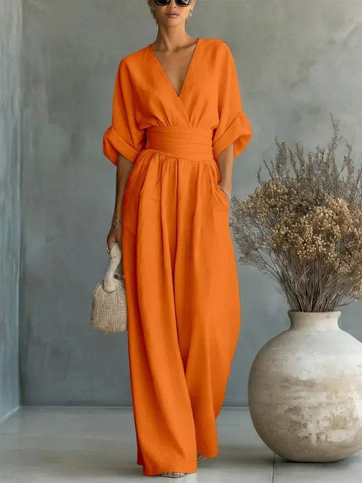 Sophie | Elegant V-Neck High-Waisted Jumpsuit