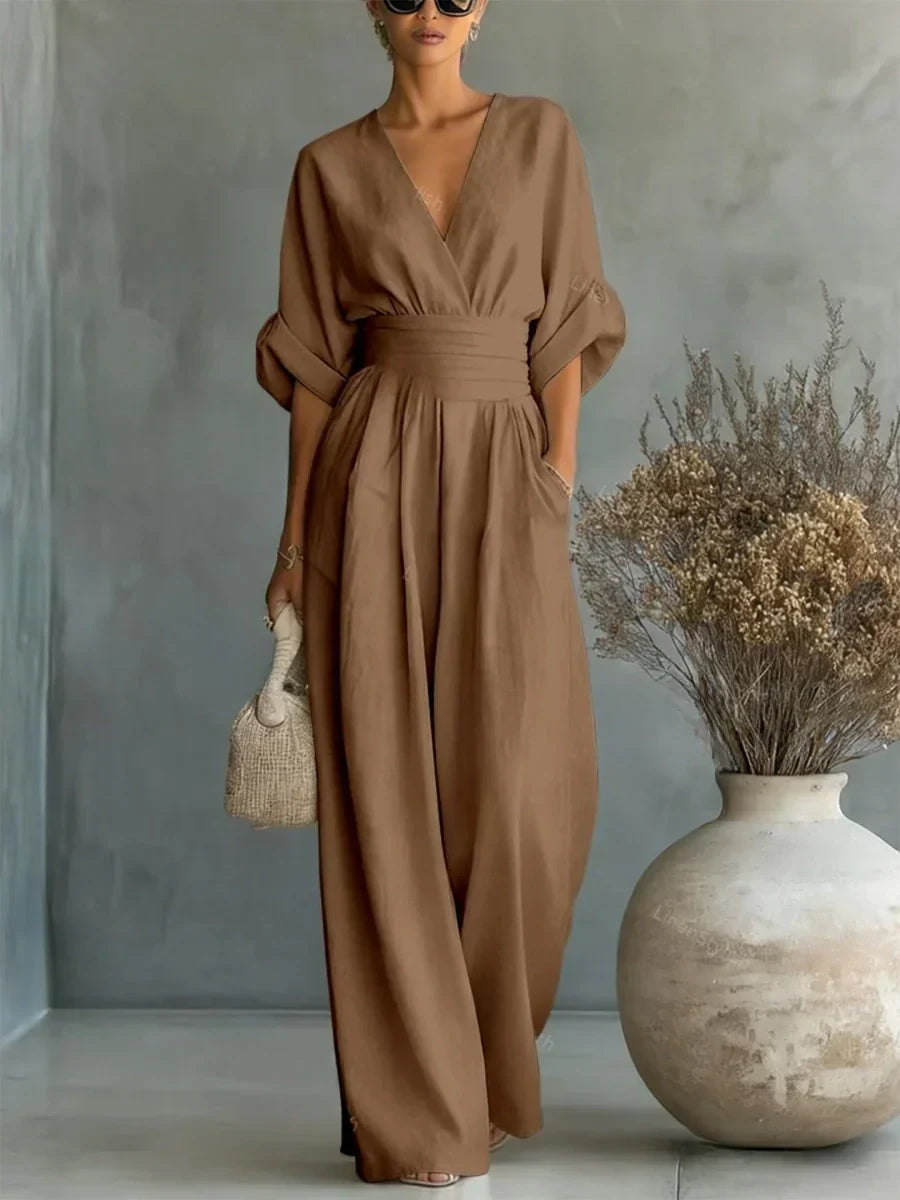 Sophie | Elegant V-Neck High-Waisted Jumpsuit
