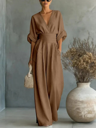 Sophie | Elegant V-Neck High-Waisted Jumpsuit
