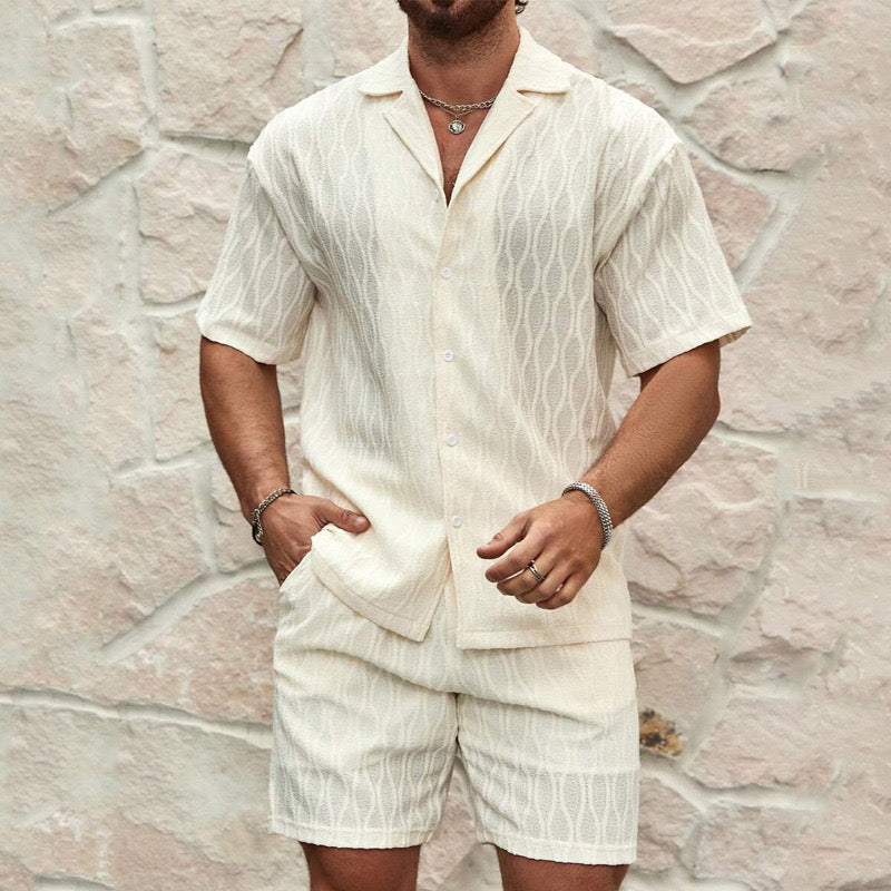 Casper | Woven Cotton Shirt &amp; Shorts Set