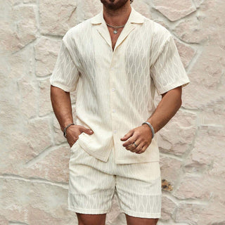 Casper | Woven Cotton Shirt &amp; Shorts Set