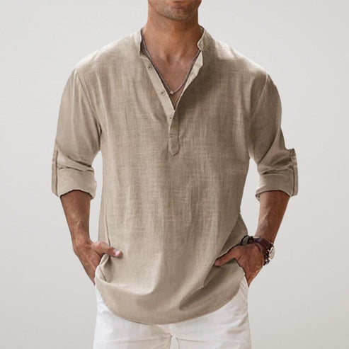 Victor | Rolled Sleeve Linen Shirt