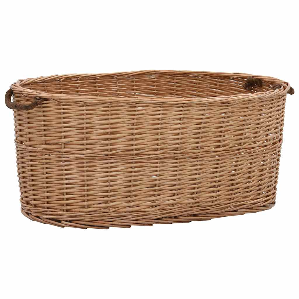 Vidaxl Wooden Basket with Handles 78x54x34 cm Natural Willow Wood