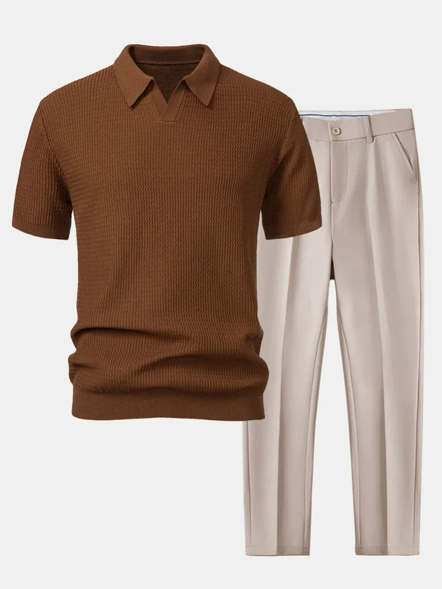 Rafael | Knit Polo &amp; Trousers Set