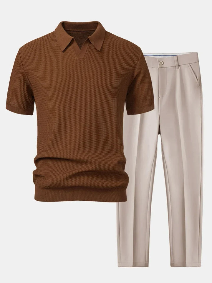 Rafael | Knit Polo &amp; Trousers Set
