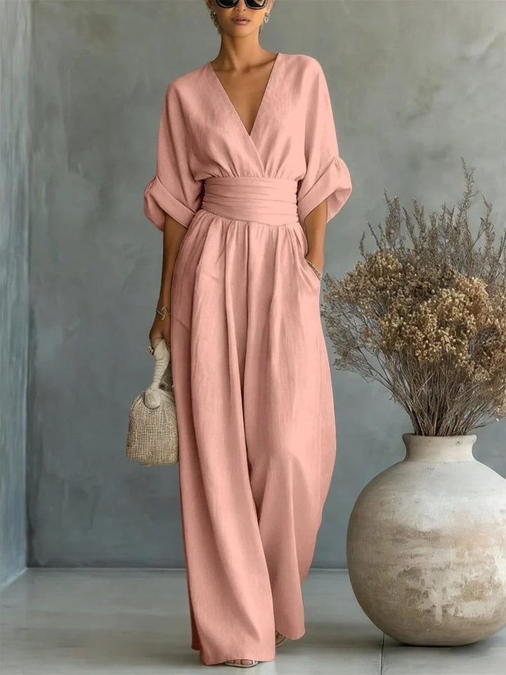 Sophie | Elegant V-Neck High-Waisted Jumpsuit