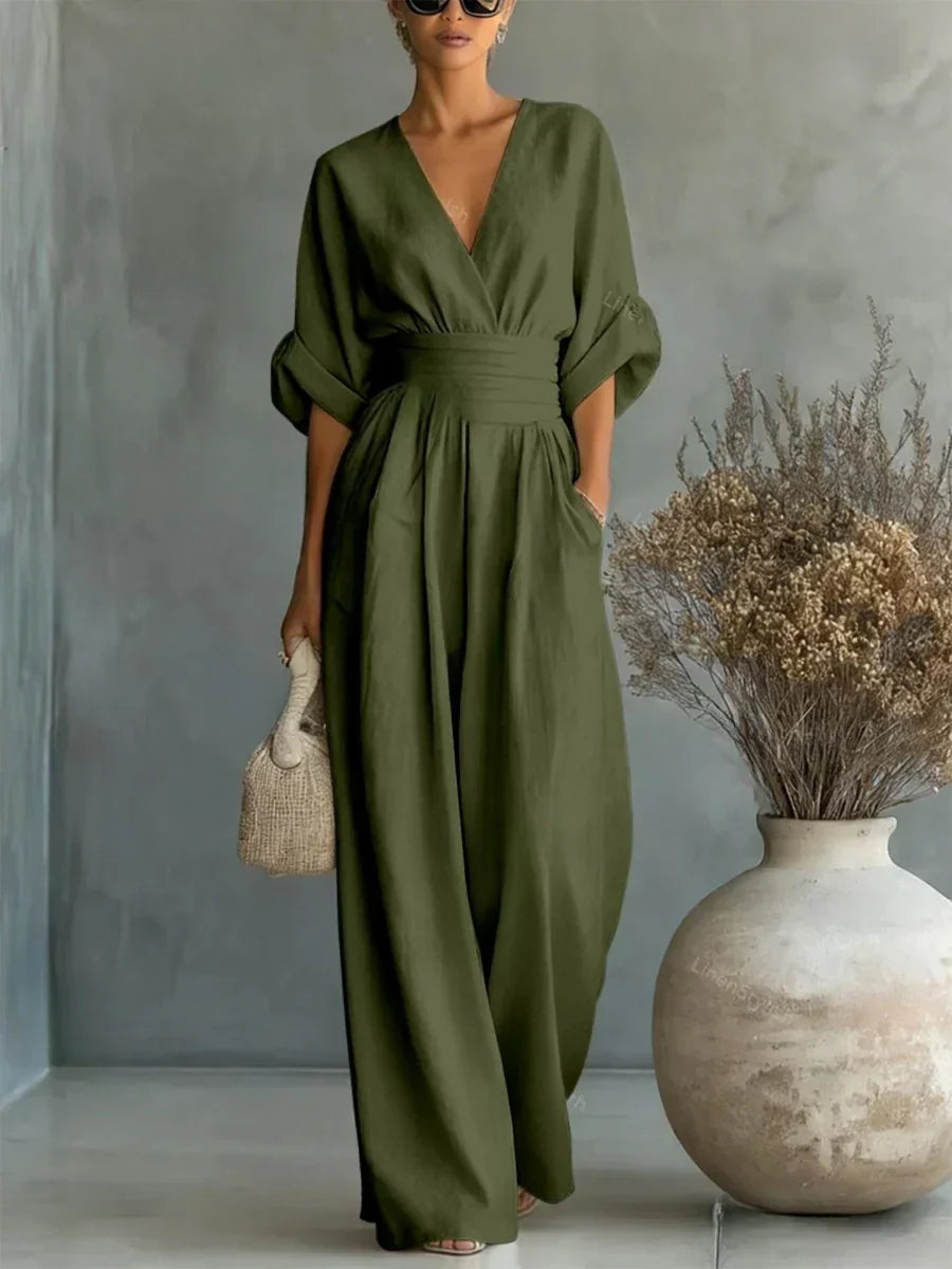 Sophie | Elegant V-Neck High-Waisted Jumpsuit