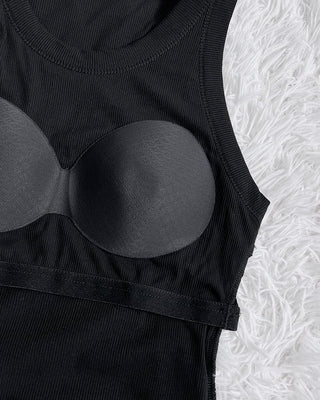 Stacey | Ribbed Tank Top with Built-In Bra