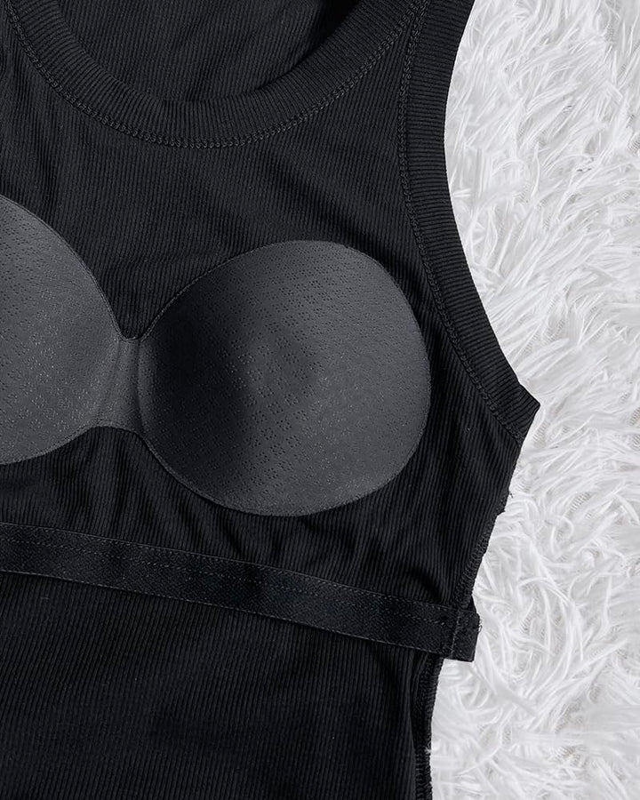 Stacey | Ribbed Tank Top with Built-In Bra