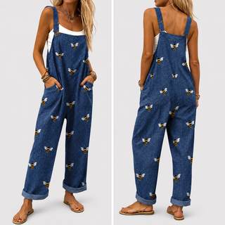 Gemma | Navy Floral Pocket Overalls