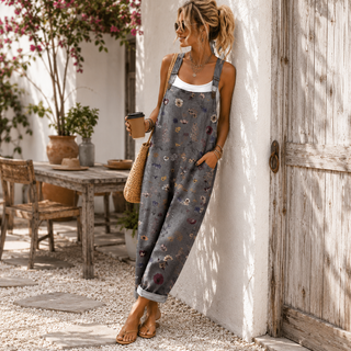 Bettina | Bohemian Floral Pocket Overalls