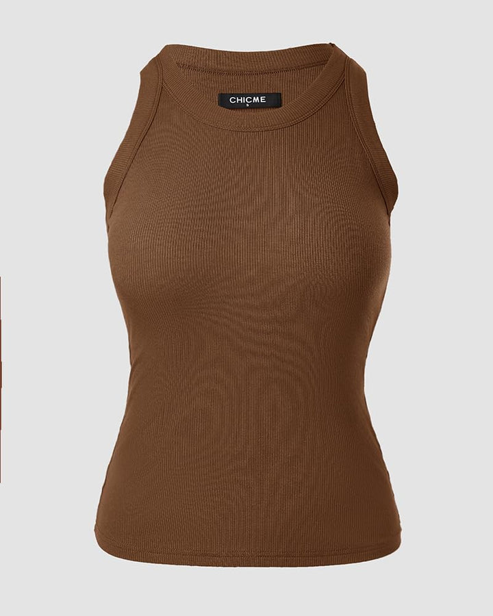 Stacey | Ribbed Tank Top with Built-In Bra