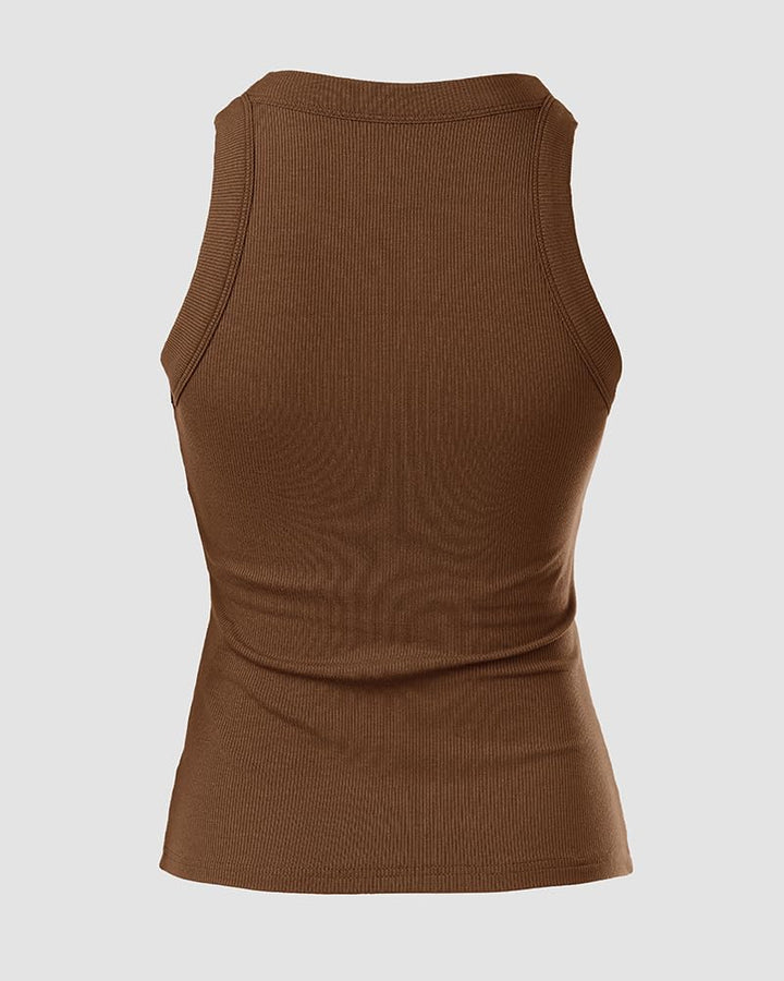 Stacey | Ribbed Tank Top with Built-In Bra