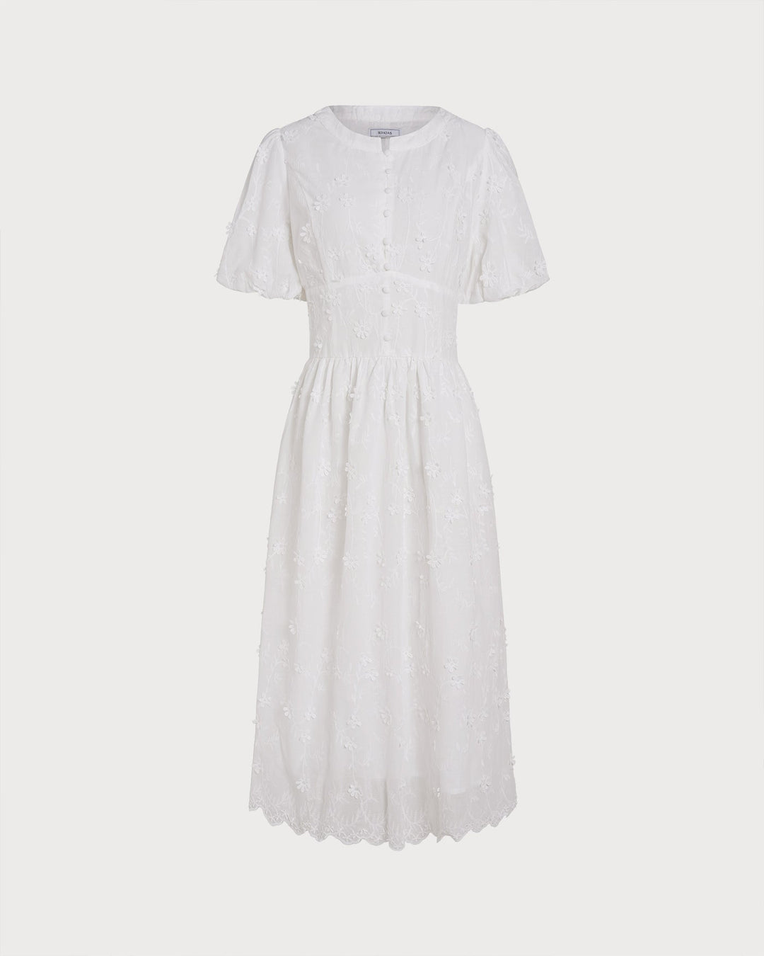Estelle | Round-Neck Floral Midi Dress