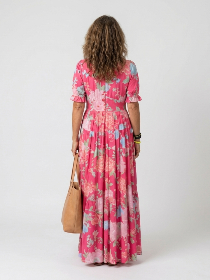 Celine | Floral V-Neck Midi Dress