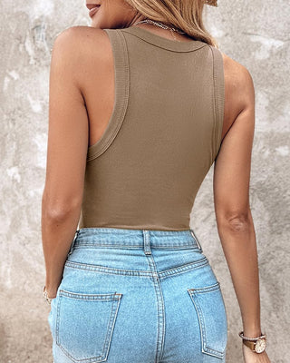 Stacey | Ribbed Tank Top with Built-In Bra