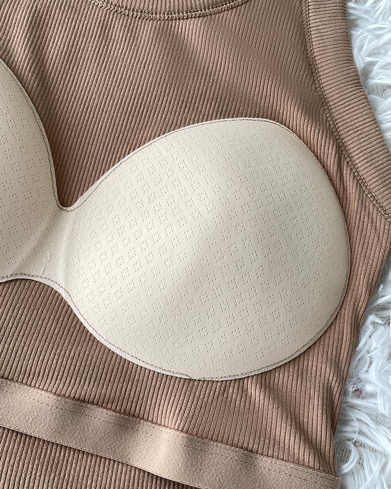 Stacey | Ribbed Tank Top with Built-In Bra