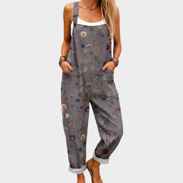 Bettina | Bohemian Floral Pocket Overalls