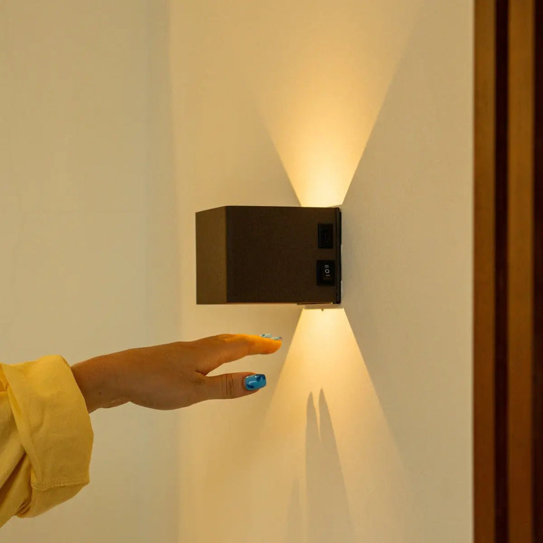 Tess Mocha Brown Rechargeable Wall Light