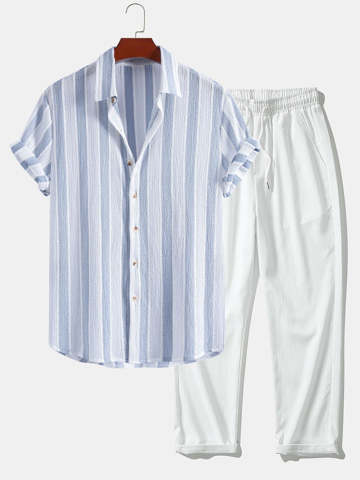 Damian | Striped Shirt &amp; Trousers Set