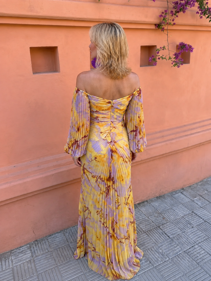Elizabeth™ | Long Floral Dress with a Deep Neckline