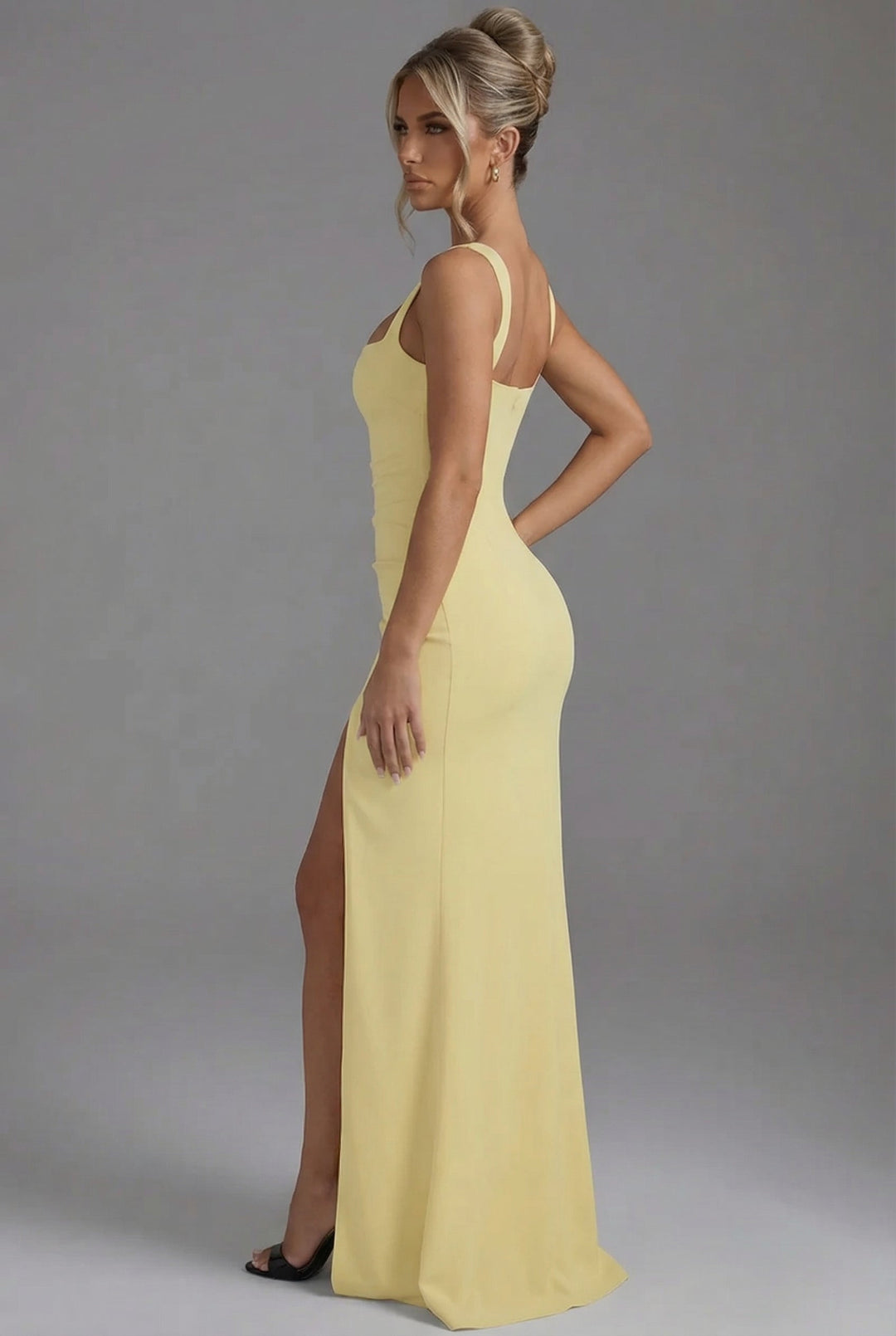Eloise | Square Neck Slit Maxi Dress