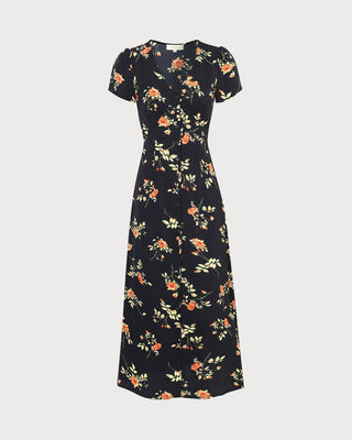 Eleanor | Floral Short-Sleeve Maxi Dress