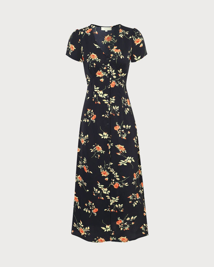 Eleanor | Floral Short-Sleeve Maxi Dress